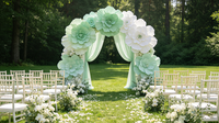 Arche géante en papier froissé avec draperie en tulle pour la décoration de la cérémonie de mariage, de la scène et de la cabine photo
