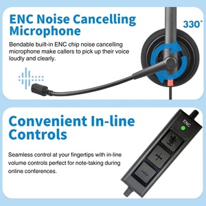 X2D-S ENC Tiếng Ồn Hủy Bỏ USB Có Dây Điện Thoại Văn Phòng Tai Nghe Với Mic Điện Thoại Tai Nghe Tương Thích Cho Trung Tâm Cuộc Gọi & Hội Nghị - Product Image 2