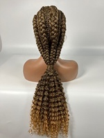 Perruque tressée synthétique courte style faux locs, faite à la main, en dentelle, pour femme, vente en gros, tresses africaines, cheveux au crochet, dreadlocks