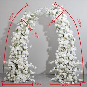 Wedding <b>Arch</b> Flowers Top Artificial Silk Horn Flowers <b>Arch</b> Stand <b>Frame</b> Backdrop with Flowers for Wedding Arrangement Decoration - Product Image 5