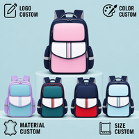 Sac à dos scolaire personnalisé pour enfants, rose, multi-couches, avec fermeture éclair, pour livres et rangement de voyage, fournisseur en gros