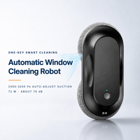 Robot Nettoyeur de Vitres Électrique Domestique, Aspiration 2400-3200Pa, Télécommande 2.4G 30m, Autonomie 20-30min, Alimentation de Secours UPS