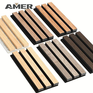 Paneles Acústicos Decorativos Ranurados de Madera de Nogal Natural <span class=keywords><strong>para</strong></span> Interiores Modernos de Lujo, Ideales <span class=keywords><strong>para</strong></span> Jardín u Oficina - Product Image 4
