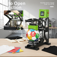 Nouvelle presse à chaud 2-en-1 à ouverture automatique pour le football, le volleyball, le tennis - Plateau arqué 8x15cm et imprimante d'étiquettes