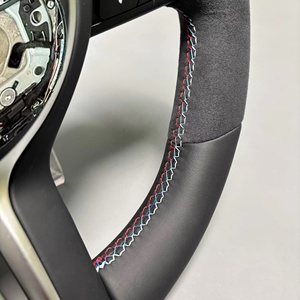 عجلة قيادة رياضية MP من جلد النابا والشمواه الأحمر والألكانتارا بتصميم داخلي رياضي لسيارات BMW طراز F20 F30 F32 F36 F80 F82 M3 M4 <span class=keywords><strong>M</strong></span> Sport - Product Image 2