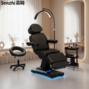 Chaise de tatouage électrique moderne tout noir, <span class=keywords><strong>lit</strong></span> de soin du visage, chaise de spa médical, chaise de beauté faciale, chaise d'examen pour dentistes, <span class=keywords><strong>lit</strong></span> pour extensions de cils - Product Image 1