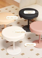 Table d'appoint moderne en plastique crème en forme d'ours avec fonction de levage intégrée pour canapé de salon dans les petits appartements