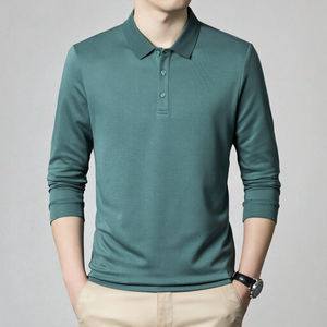 Camisas de Cuello para Hombre, de Alta Calidad, Diseño Personalizado, Tejido Sólido Antiarrugas, Estampadas, de Algodón y Elastano, Casuales, de Manga Larga - Product Image 3