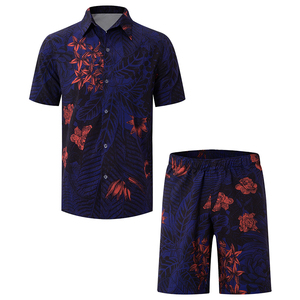 Abbigliamento da Spiaggia per Uomo all'Ingrosso, Nuovo Costume da Bagno Hawaiano, Set di Pantaloncini e Camicie Stampate da Spiaggia per Uomo - Product Image 5