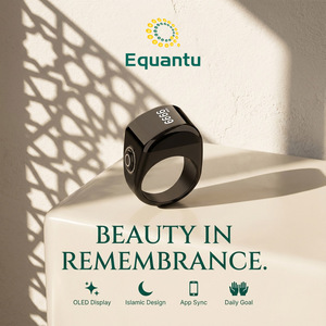 Anillo inteligente Equantu QB702 para Zikr, contador de Tasbih, resistente al agua IP67, sincronización con aplicación, con estuche de carga, anillo musulmán - Product Image 1