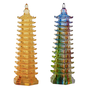 Antiek stijl Wenchang pagode Liuli kristal lost-wax gietwerk Feng Shui voor academisch en carrière succes - Product Image 1