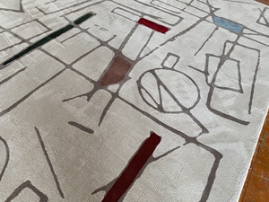 Alfombra acrílica con diseño moderno personalizado, alfombra con diseño geométrico y respaldo de látex para dormitorio y habitación de hotel - Product Image 2