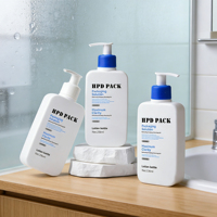 Flacon pompe de luxe carré en HDPE 350 ml pour savon liquide, shampoing, après-shampoing, lotion cosmétique, gel douche