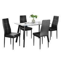 Ensemble de Table et chaises en verre, 6 places, moderne, noir, solide, meilleures ventes, collection