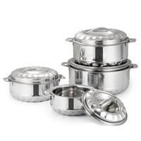 Ensemble de casseroles en acier inoxydable Ollas De Acero, 4 pièces, avec isolation, pour garder les aliments au chaud