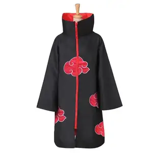 Vêtements de Cosplay, 3 couleurs, avec cape noire, avec Image de nuage rouge brodée pour Fans de l'anime Naruto Akatsuki et hock