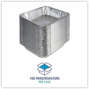 Recipientes para Vaporera de Aluminio de Calibre 400, Tamaño Medio, Profundos, 2.56 de Profundidad, 10.38 x 12.75, para Restaurantes y Hoteles, 100 por Caja - Product Image 3