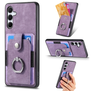 Funda de Cuero con Ranura para Tarjetas para <span class=keywords><strong>Samsung</strong></span> Galaxy S23 Plus Ultra FE A14 A54 A34 <span class=keywords><strong>A33</strong></span> 5G A42 A04E A04, Soporte Magnético para Coche - Product Image 3