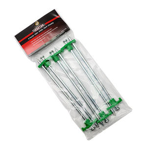 Juego de estacas para tienda de campaña al aire libre, estacas de acero para el suelo de 15 pulgadas de longitud con martillo para uso en camping y playa, paquete de 6 - Product Image 5