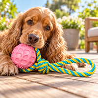 Jouets à mâcher en corde pour chien avec balle en TPR, jouet de traction tressé durable pour chiens de petite, moyenne et grande taille