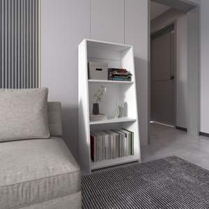 Bibliothèque DB de 47 pouces de design industriel avec 3 étagères, meubles de salon en MDF blanc pour la maison, le bureau, la chambre et l'école. - Product Image 1