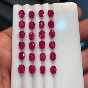 Siêu Sang Trọng Đá Quý Màu Đỏ Tự Nhiên Của <span class=keywords><strong>Ruby</strong></span> 7X5Mm Hình Bầu Dục Cắt Đá Lỏng Hiệu Chuẩn Của <span class=keywords><strong>Ruby</strong></span> Đá Quý - Product Image 3