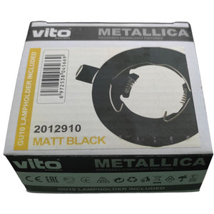 Gu10 Recessed Spotlight Holder 80mm Black With Spring <b>Clips</b> For Ceiling Installation - Product Image 2