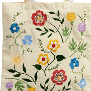 กระเป๋าผ้าฝ้ายเย็บปักสวยงามเป็นมิตรต่อสิ่งแวดล้อมออกแบบได้ตามต้องการ - Product Image 4