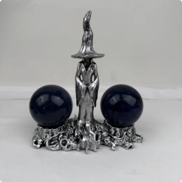 Base Metálica para Esferas <span class=keywords><strong>de</strong></span> Cristal, Soporte Doble para Esferas, Decoración Feng Shui, Cristal Curativo, Venta al Por Mayor - Product Image 4