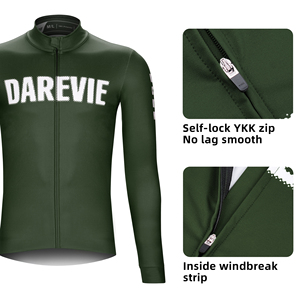 DAREVIE, <span class=keywords><strong>ropa</strong></span> de Ciclismo de Invierno para hombre, Jersey de manga larga para <span class=keywords><strong>montar</strong></span> en <span class=keywords><strong>bicicleta</strong></span>, coctelera térmica cálida a cuadros, <span class=keywords><strong>ropa</strong></span> de <span class=keywords><strong>bicicleta</strong></span> de lana - Product Image 2