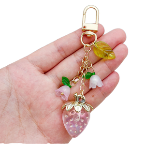 2026 Strawberry Dainty <b>Bag</b> Pendant Keychain Fashion Light Keychain Accessories for Women and Girls for <b>Bags</b> Purse Jewelry <b>Gift</b> - Product Image 1
