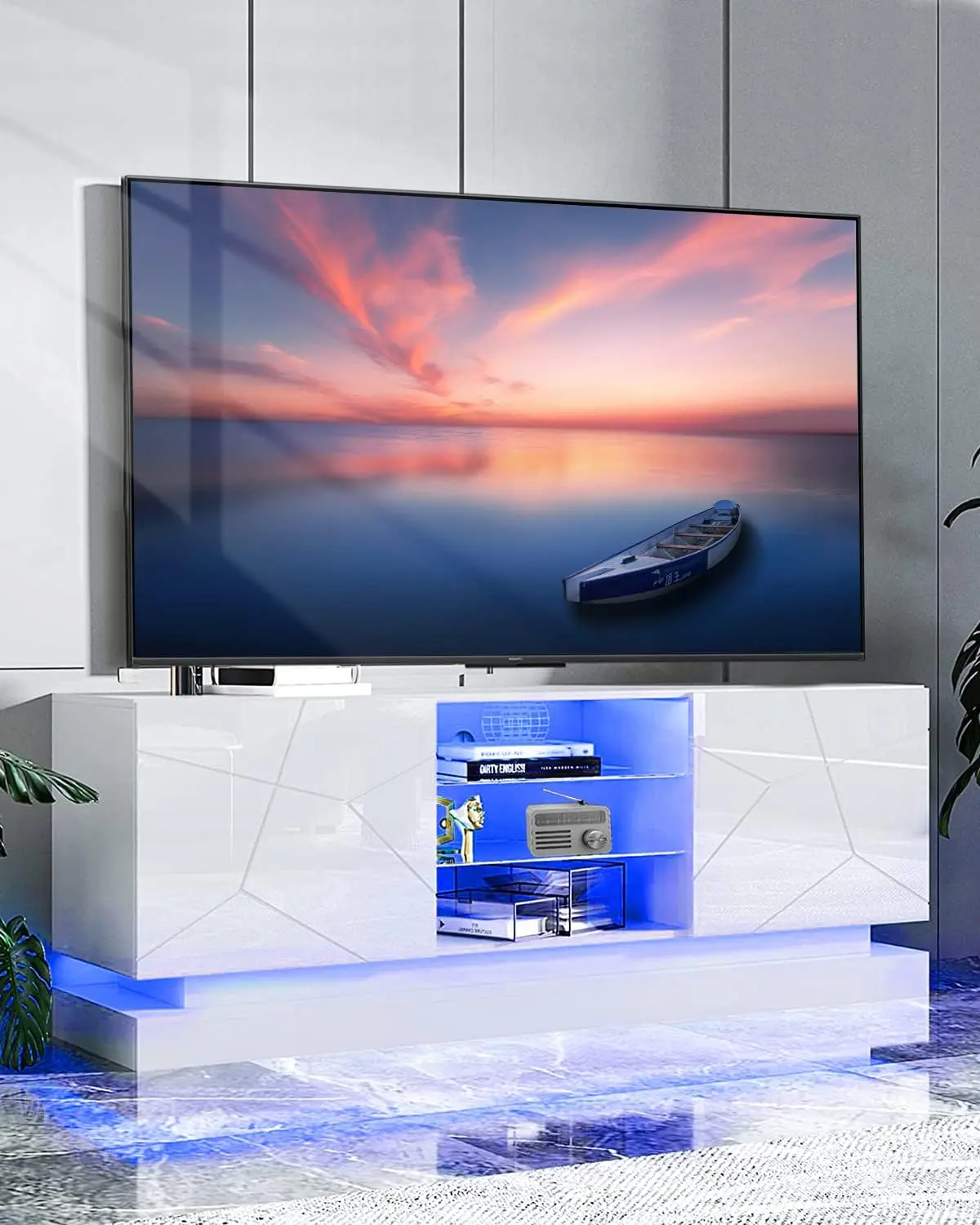 Giá Tivi Cho TV Lên Đến 90 ''Tủ Tivi Có Đèn LED Tủ Tivi Nội Thất Phòng Khách