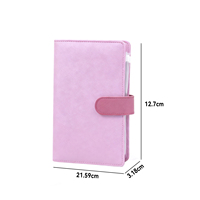 Carpeta de Cuero PU A6 para Organizar Dinero en Efectivo con Bolsillos Transparentes con Cierre, Carpetas de Archivo, Logotipo Personalizado para Promoción de Marca