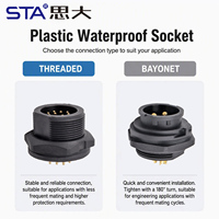 Konektor Plastik Bayonet LTW Tahan Air IP68, Sambungan Bundar Jantan Betina, Pemasangan Panel Solder PCB, Soket 2 3 4 5 6 7 8 9 10 12 14 18 Pin