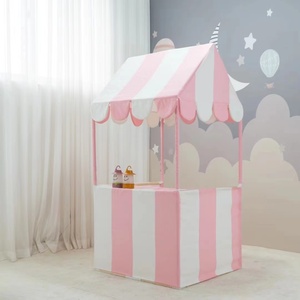 Tienda de campaña <span class=keywords><strong>con</strong></span> forma de soporte de mercado de lona de algodón blanco o juguete para jugar a las casitas para niños juegos de interior y exterior - Product Image 3