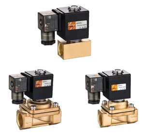 Válvula solenoide série pu de 12v 24v 220v, válvula solenóide de bronze de tipo normalmente fechada 1/4 "g