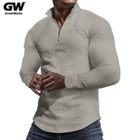 Pull-over décontracté pour homme, style coréen, couleur unie, tricoté, anti-plis, grande taille, avec fermeture éclair, 100 % polyester
