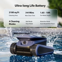 Accesorios para Piscinas, Limpiador de Piscinas Inteligente Inalámbrico, Limpieza Automática del Fondo, Robot Aspirador Portátil para Piscinas