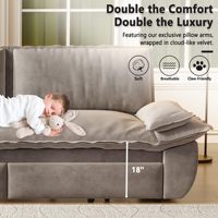 Futon-Schlafsofa Queen-Size Ausziehbares Bett 3-in-1 Konvertierbares Schlafsofa mit Modernem Samt-Futon-Couch für Apartment-Schlafzimmer