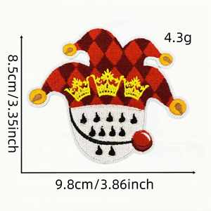 Nouvelle broderie thermocollante rouge KOLLE ALAAT, masque de carnaval, patch de clown pour la décoration des vêtements et des sacs à dos - Product Image 6