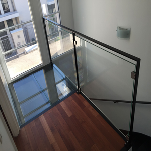 Lan can kính tối giản hiện đại chải tay vịn Niken và kính cường lực không khung cho gia đình và văn phòng - Product Image 6