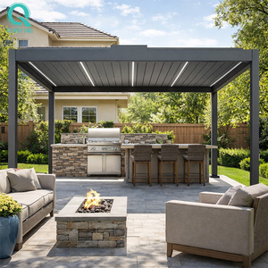 Pergola en aluminium imperméable QINGYING avec éclairage <span class=keywords><strong>LED</strong></span> - Product Image 1