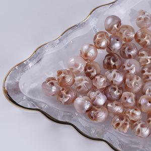 7-8mm 해골 모양 조각된 보라색 진주 천연색 담수 느슨한 바로크 진주 비즈 DIY 보석 제작용 - Product Image 4
