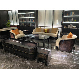 Ensemble de canapé en flanelle en forme de L de luxe léger <span class=keywords><strong>Vuitton</strong></span>, housse amovible lavable, cadre en bois massif, design post-moderne pour grand appartement - Product Image 3