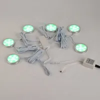Lampu dekorasi rumah DC12V, kendali jarak jauh LED kabinet bulat Sensor cahaya