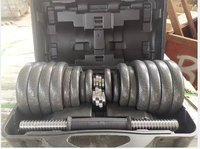 Ensemble d'haltères réglables en fer avec logo personnalisé, équipement de musculation, barre de curl, étui pour haltères, 20 kg, 30 kg, 50 kg