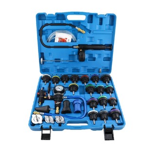 เครื่องตรวจจับการรั่วไหลของถังน้ำ ชุด 28 ชิ้น เครื่องมือทดสอบแรงดันแบบแมนนวลสำหรับหม้อน้ำรถยนต์ การเปลี่ยนสารป้องกันการแข็งตัว การซ่อมแซมรถยนต์แบบสากล - Product Image 5