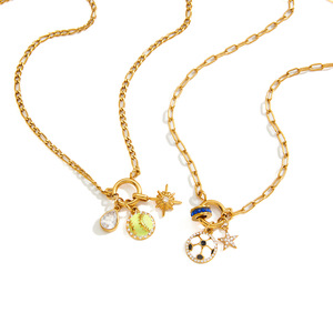 สร้อยคอจี้สแตนเลสพร้อมจี้รูปดาวฟุตบอลและลูกเทนนิส ของขวัญสำหรับผู้หญิง - Product Image 5