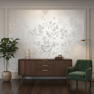 Mural 3D de Papel Plateado con Diseño Personalizado, Arte Botánico Moderno, Decoración de Pared Impermeable de Lujo, Fácil Instalación DIY para Dormitorio y Sala de Estar - Product Image 3