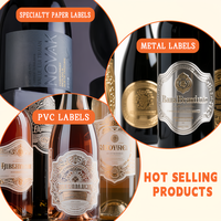 Etiquetas de Vino Metálicas Personalizadas al por Mayor con Relieve 3D en Oro/Plata para Whisky y Vodka
